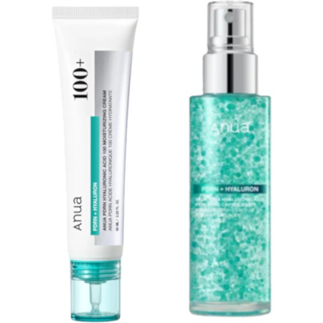 ANUA - PDRN Hyaluronic Acid 100 Moisturizing Cream - 60ml (1ea) + PDRN Hyaluronic Acid Hydrating Capsule Mist - 100ml (1ea) Set