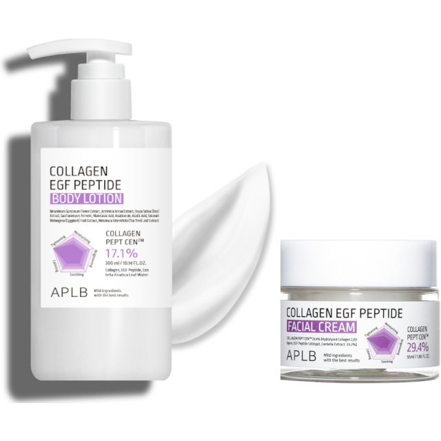 APLB - Collagen EGF Peptide Body Lotion - 300ml (1ea) X Facial Cream - 55ml(1ea) Set