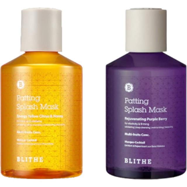 Blithe - Patting Splash Mask - Rejuvenating Purple Berry - 150ml (1ea) + Patting Splash Mask - Energy Yellow Citrus & Honey -...