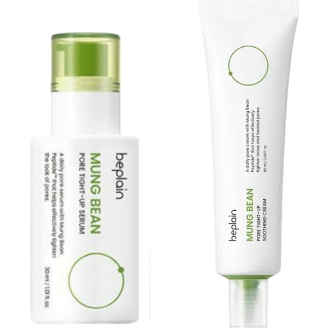 beplain - Mung Bean Pore Tight-Up Serum + Soothing Cream Set