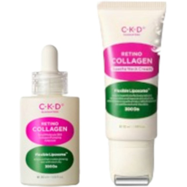 CKD - Retino Collagen Guasha Neck Cream - 50ml (1ea) + Retino Collagen Small Molecule 300 Collagen Pumping Ampoule - 30ml...