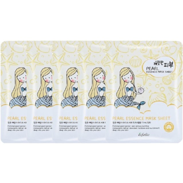 esfolio - Pure Skin Essence Mask Sheet - 25ml*1pc - Pearl (5ea) Set
