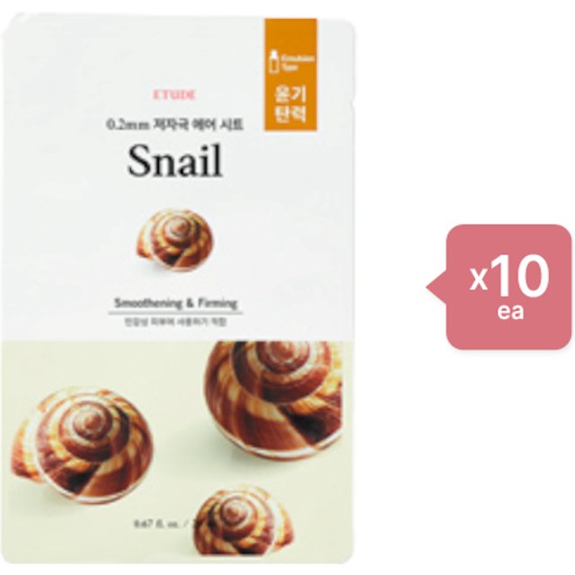 ETUDE - 0.2 Therapy Air Mask (New) - 1pc - Snail (10ea) Set