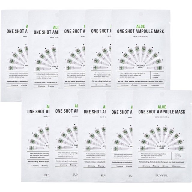 EUNYUL - One Shot Ampoule Mask - Aloe - 10pcs set