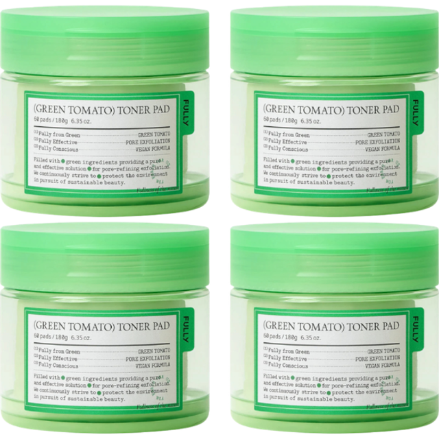 FULLY - Green Tomato Toner Pad - 180ml/60pads (4ea) Set