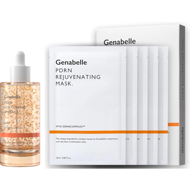 Genabelle - PDRN VITA Toning Ampoule JUMBO - 70ml & PDRN Rejuvenating Mask - 5pcs Set