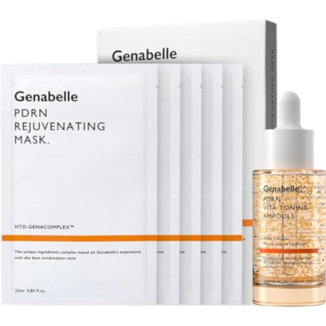 Genabelle - PDRN Rejuvenating Mask - 5pcs & PDRN VITA Toning Ampoule - 30ml