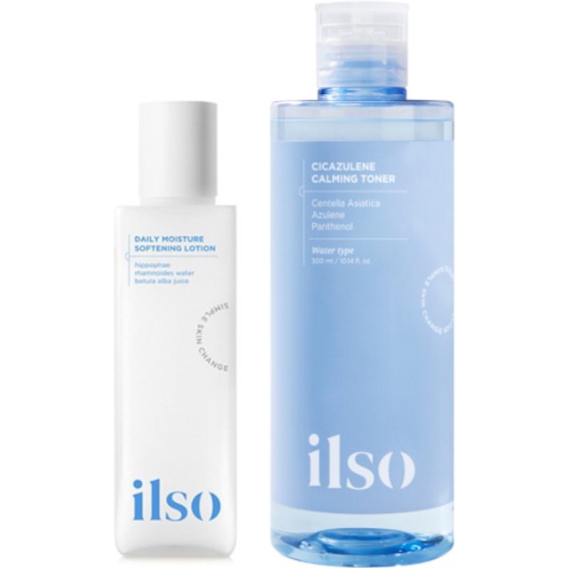 ILSO - Daily Moisture Softening Lotion - 150ml+ Cicazulene Calming Toner - 300ml Set
