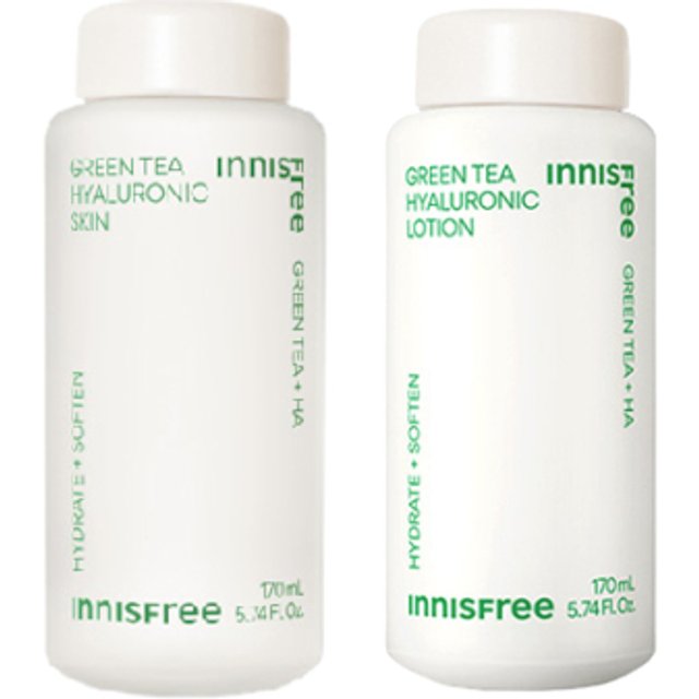 innisfree - Green Tea Hyaluronic Lotion - 170ml (1ea) + Skin - 170ml (1ea) Set