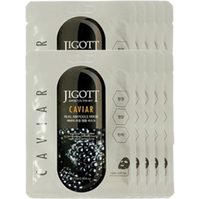 Jigott - Real Ampoule Mask Caviar - 1pc (10ea) Set