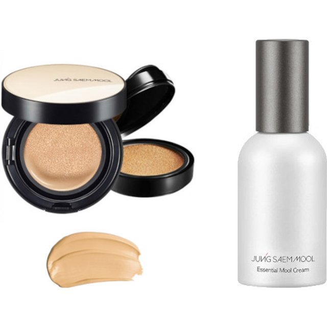JUNGSAEMMOOL - Essential Skin Nuder Cushion SPF50+ PA+++ (With Refill) - 14g+14g - 21 Medium (1ea) + Essential Mool Cream -...