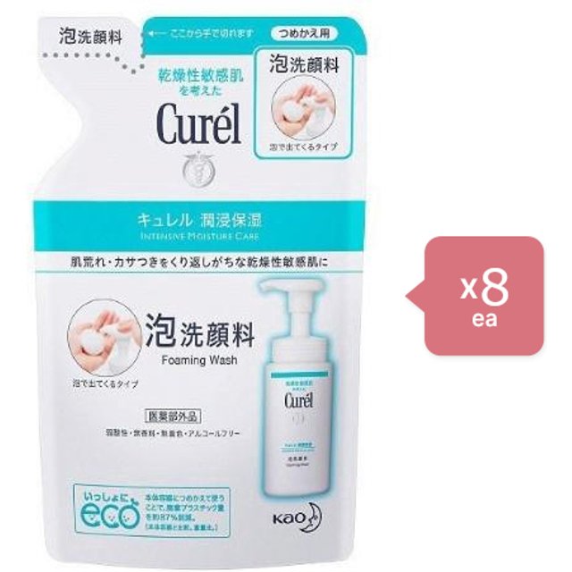 Kao - Curel Intensive Moisture Care Foaming Wash - Refill 130ml 8pcs Set