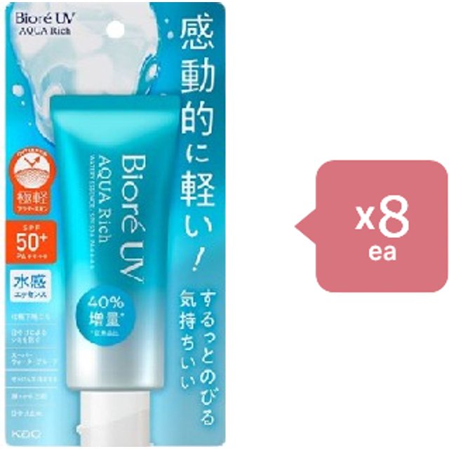 Kao Biore UV Aqua Rich Watery Essence SPF50+ PA++++ - 70g 8pcs Set