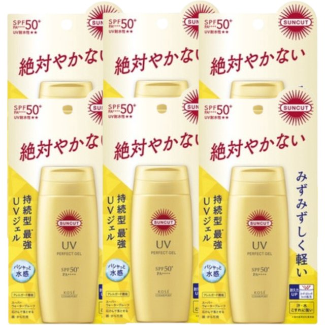 Kose - Suncut UV Perfect Gel Super Water Proof SPF50+ PA++++ - 80g (6ea) Set