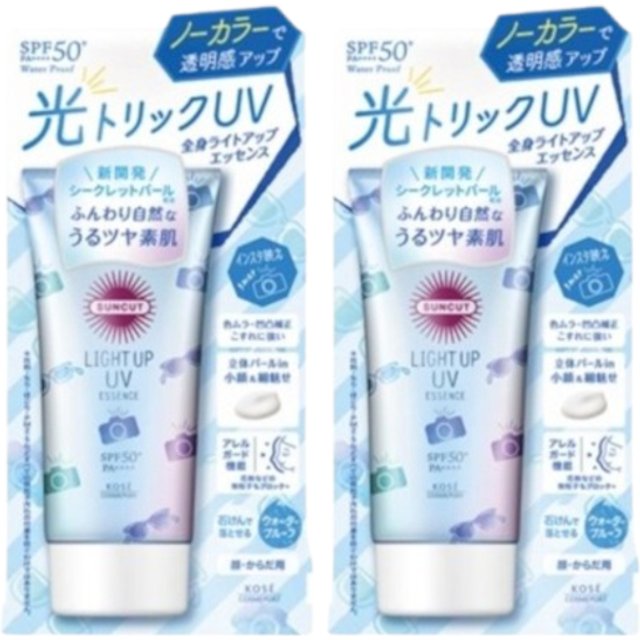 Kose - Suncut Light Up UV Essence SPF50+ PA++++ - 80g (2ea) Set