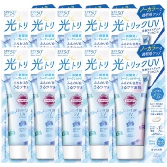 Kose - Suncut Light Up UV Essence SPF50+ PA++++ - 80g (10ea) Set