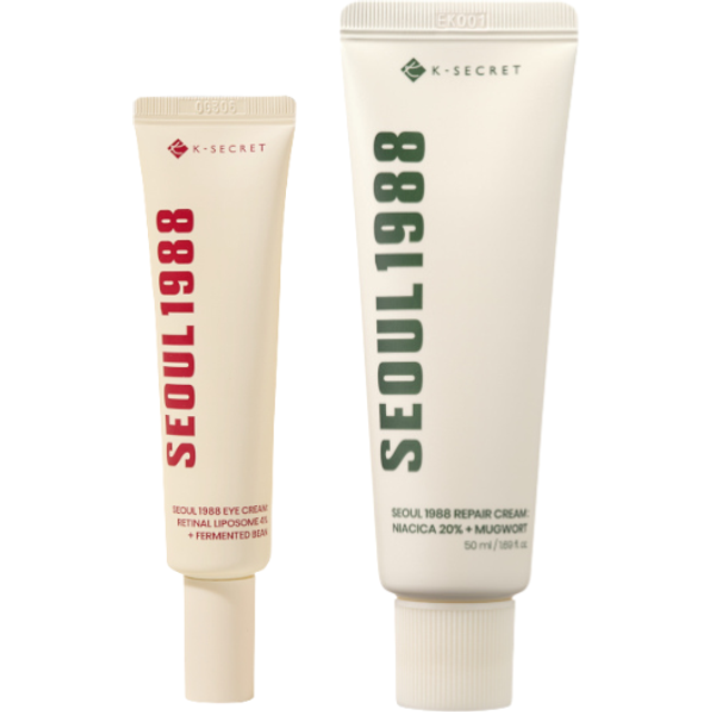 KSECRET - SEOUL 1988 Eye Cream : Retinal Liposome 4% + Fermented Bean - 30ml (1ea) & SEOUL 1988 Repair Cream : Niacica 20% +...