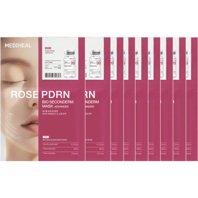 Mediheal - Rose PDRN Bio Seconderm Mask Pore Tightening (10pcs) Set