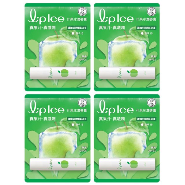 Rohto Mentholatum - LipIce Lip Balm - 1pc - Apple (4ea) Set