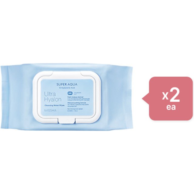 MISSHA - Super Aqua Ultra Hyalron Cleansing Water Wipes - 1pack (30pcs) (2ea) Set