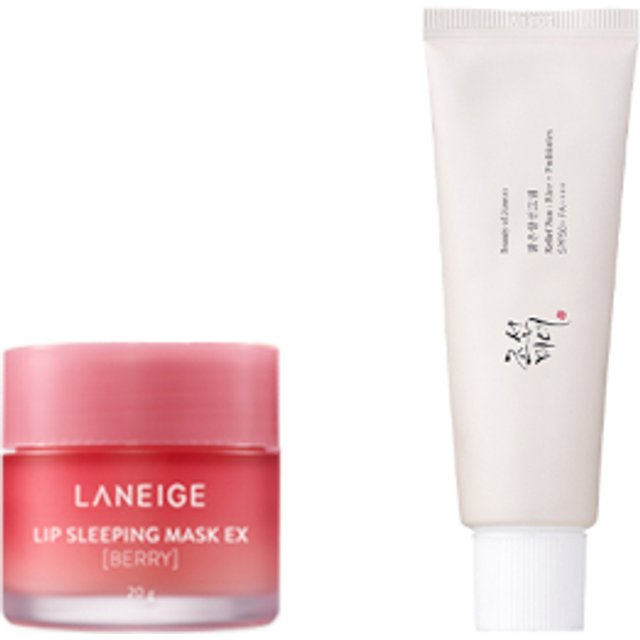 BEAUTY OF JOSEON - Relief Sun : Rice + Probiotic SPF50+ PA++++ - 50ml(1ea) + LANEIGE - Lip Sleeping Mask EX - 20g - Berry...