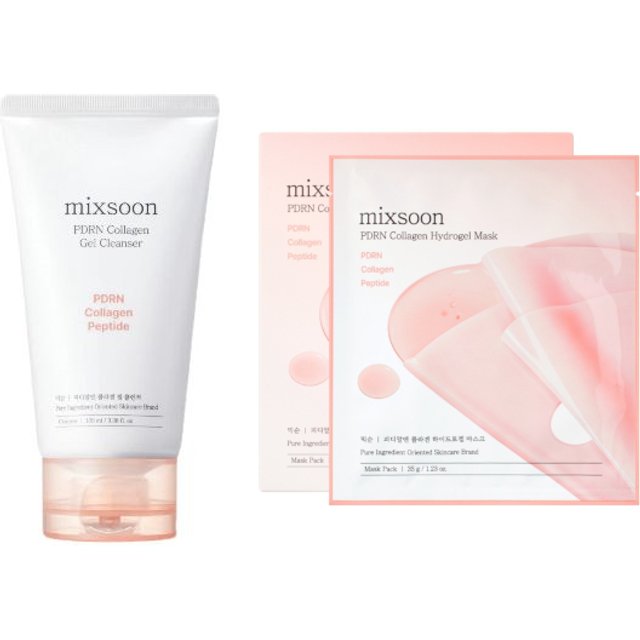mixsoon - PDRN Collagen Gel Cleanser + Hydrogel Mask*5pcs Set