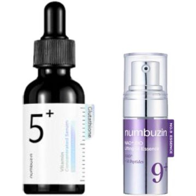 numbuzin - No.5+ Glutathione Vitamin Concentrated Serum - 30ml (1ea) & No.9 NAD+ BIO Lifting-sil Essence - 10ml (1ea) Set