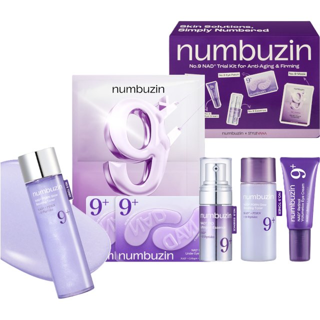 numbuzin - No.9 NAD+ Trial Kit for Anti-Aging & Firming (Stylevana Exclusive) - 1 Set (6Items) & No.9+ NAD+ PDRN Glow Boosting