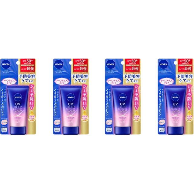 NIVEA Japan - UV Deep Protect & Care Tone Up Essence SPF50+ PA++++ - 50g (4ea) Set