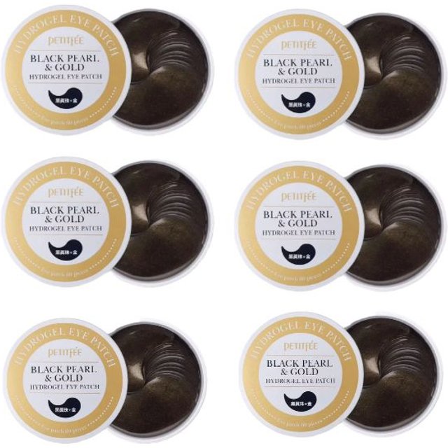 PETITFEE - Black Pearl & Gold Hydrogel Eye Patch - 60pcs (6ea) Set