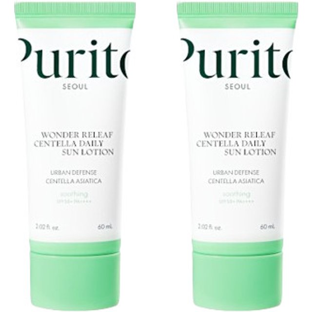 Purito SEOUL - Wonder Releaf Centella Daily Sun Lotion SPF50+ PA++++ - 60ml (2ea) Set