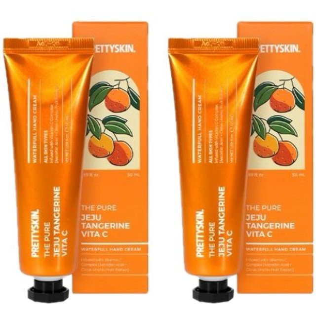 PRETTYSKIN - The Pure Jeju Tangerine Vita C Waterfull Hand Cream - 50ml (2ea) Set