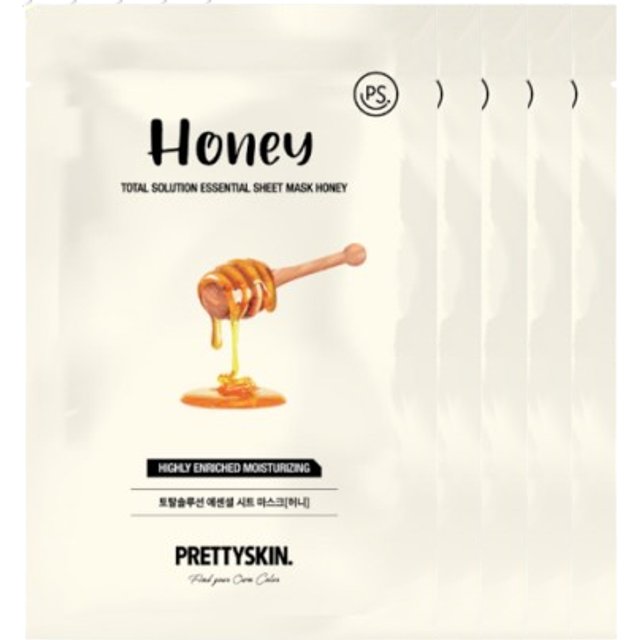 PRETTYSKIN - Total Solution Essential Sheet Mask - 1pc - Honey (5ea) Set