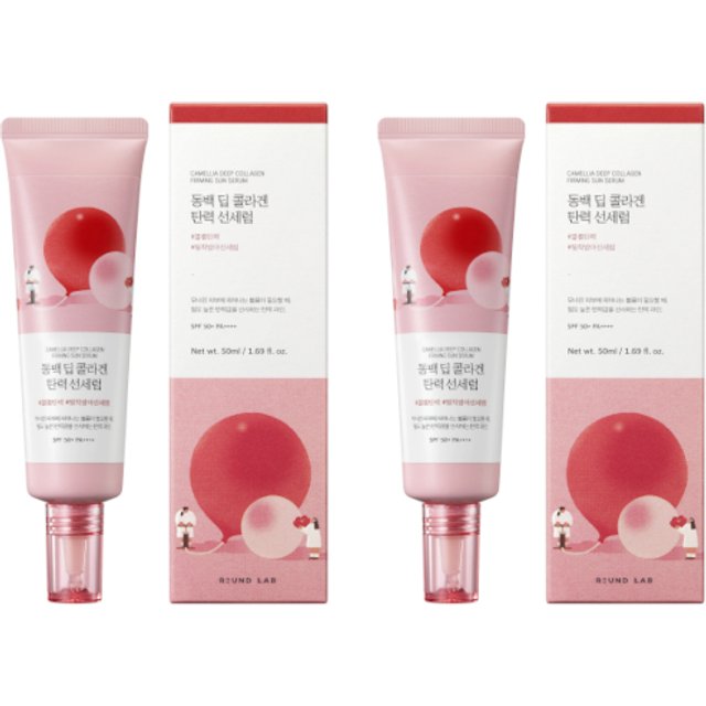 ROUND LAB - Camellia Deep Collagen Firming Sun Serum SPF50+ PA++++ - 50ml (2ea) Set