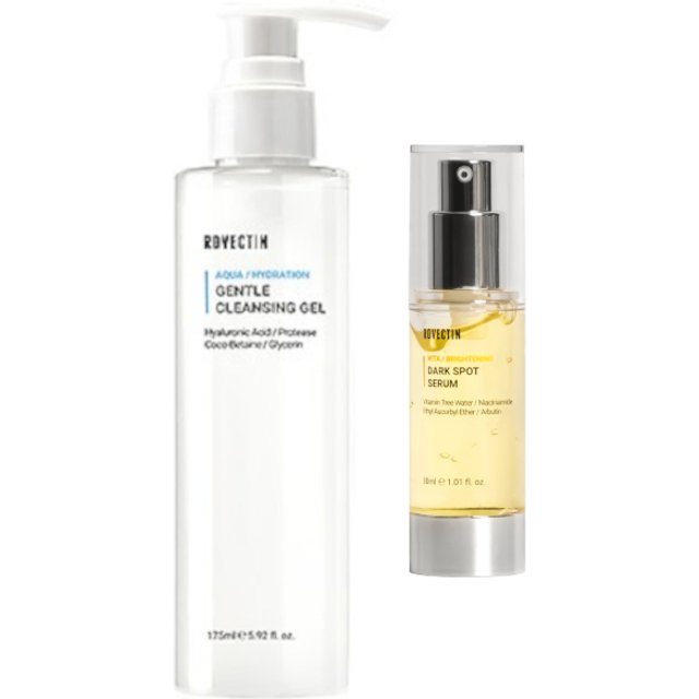 ROVECTIN - Aqua Gentle Cleansing Gel - 175ml + Vita Dark Sport Serum - 30ml Set