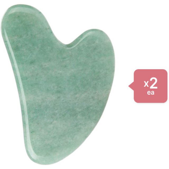 MissLady - Scraping Board Gua Sha Massage Tool (Heart-shaped) (2ea) Set - Jade
