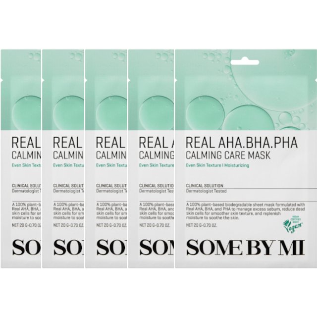 SOME BY MI - Real AHA-BHA-PHA Calming Care Mask - 1pc (5ea) Set