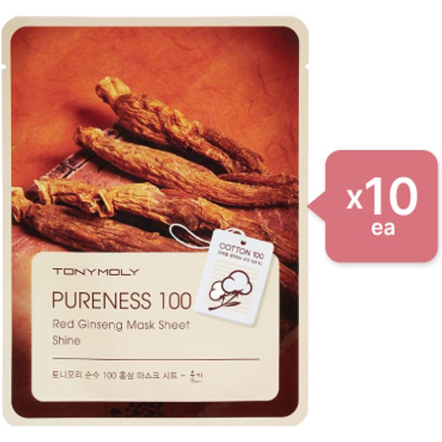 TONYMOLY - Pureness 100 Mask Sheet - Red Ginseng (10ea) Set