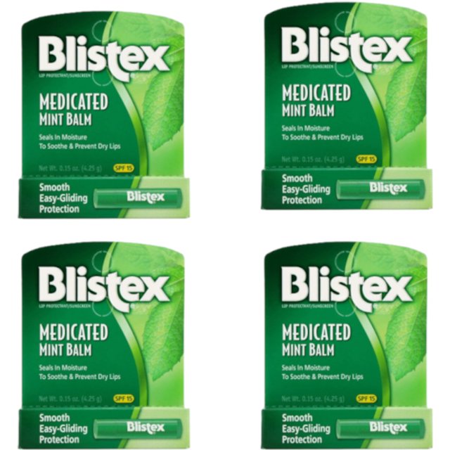 BLISTEX - Medicated Lip Balm SPF 15 - 4.25g - Mint (4ea) Set