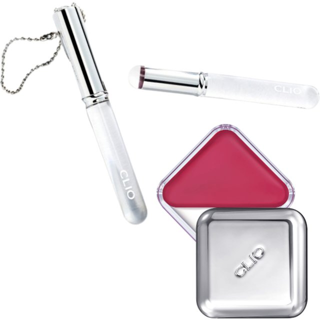 CLIO - Essential Lipcheek Tap 05 Cherry Shower + Lip Brush Set