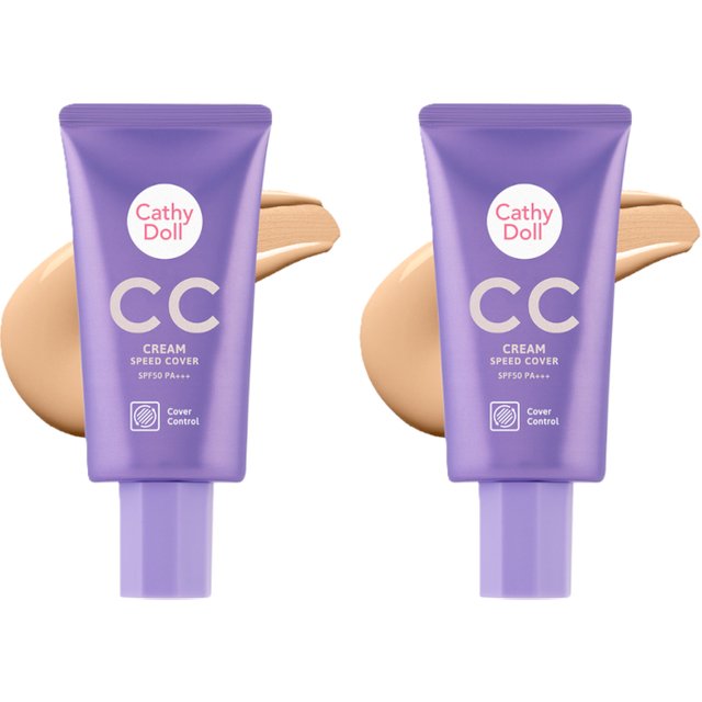 Cathy Doll - CC Cream Speed Cover SPF 50 PA+++ - 50ml - #2 Medium Beige 2ea Set