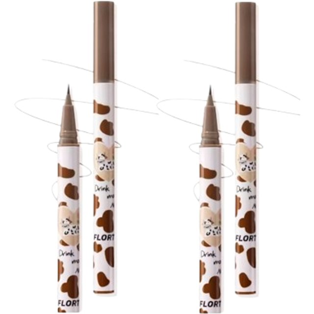 Flortte - Wow So Light Eyeline Silkwormpen - 0.55ml - 02 Brown (2ea) Set
