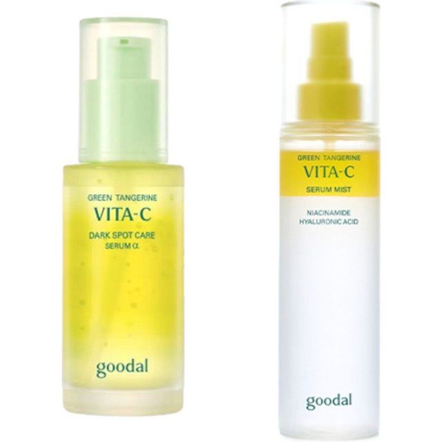 Goodal - Green Tangerine Vita-C Dark Spot Care Serum 40ml (1ea) X Green Tangerine Vita C Serum Mist (Niacinamide Hyaluronic...