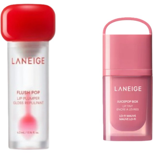 LANEIGE - Flush Pop Lip Plumper - 4.2ml (1ea) X Juicepop Box Lip Tint - 4.5g - #3 Lo-fi Mauve (1ea) Set