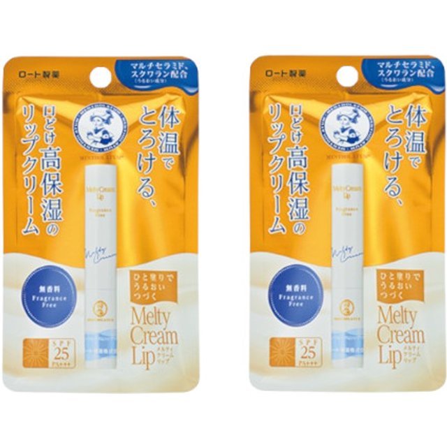Rohto Mentholatum - Melty Cream Lip SPF25/PA+++ - Fragrance Free (2ea) Set