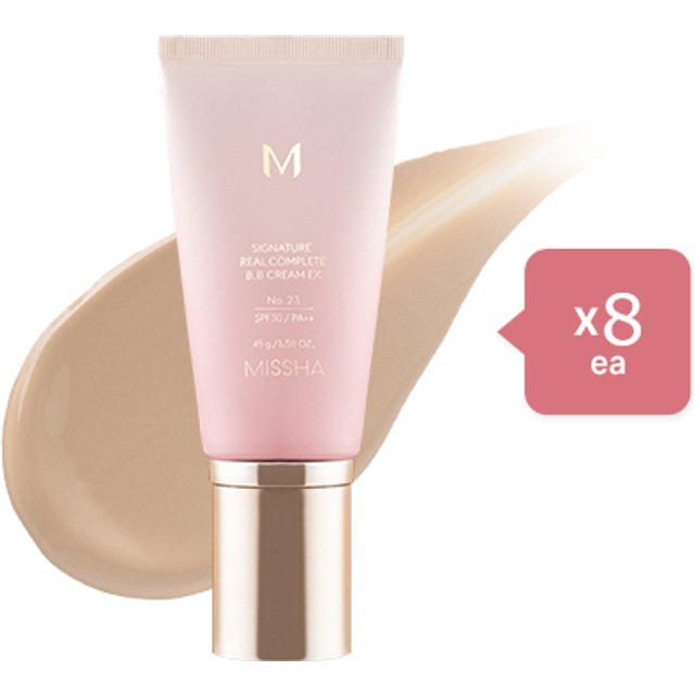 MISSHA M Signature Real Complete BB Cream EX SPF30 PA++ (New Version) - 45g - 23 Calm Beige (8ea) Set