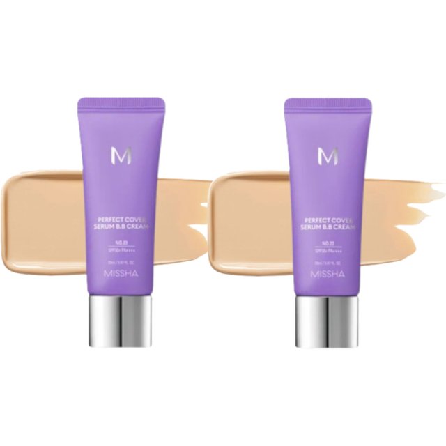 MISSHA - Perfect Cover Serum BB Cream SPF50+ PA++++ - 20ml - #23 Natural Beige (2ea) Set