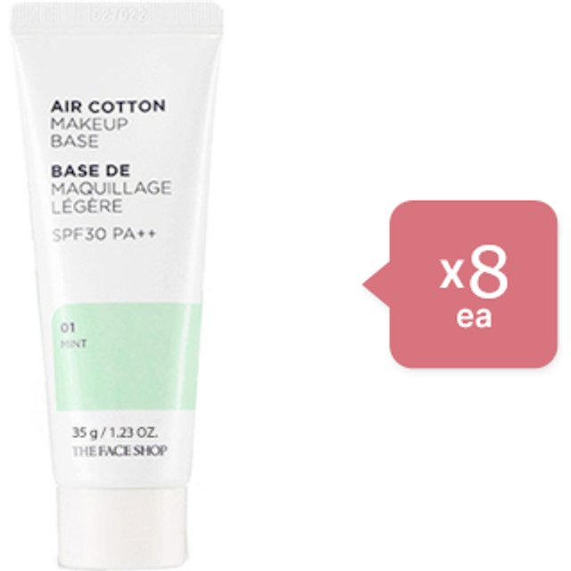 THE FACE SHOP - Air Cotton Makeup Base - Mint (8ea) Set