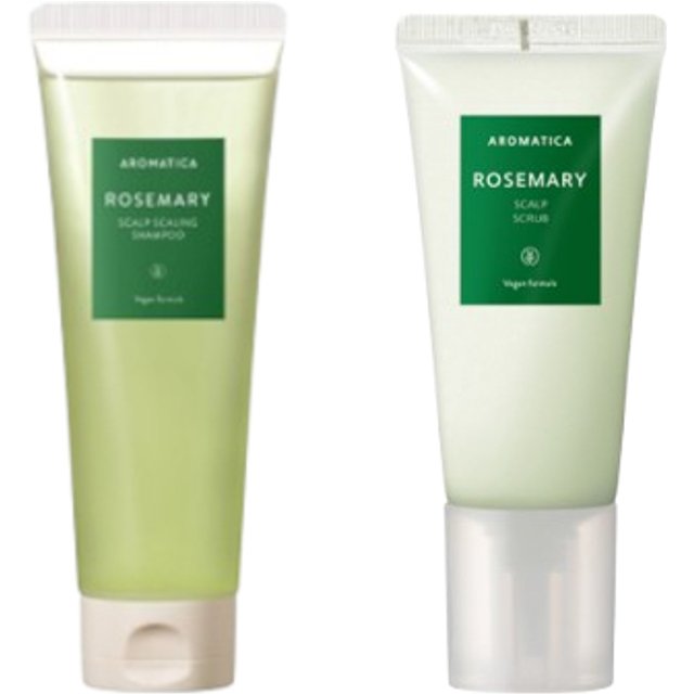 aromatica - Rosemary Scalp Scrub - 165g (1ea) + Rosemary Scalp Scaling Shampoo - 180ml (1ea) Set