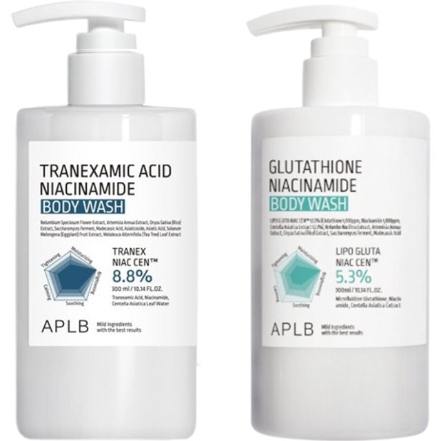 APLB - Glutathione Niacinamide Body Wash - 300ml (1ea) & Bakuchiol Propolis Body Lotion - 300ml (1ea) Set